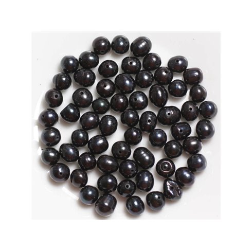 Perles de Culture 5-6mm Noires - Sac de 10pc  4558550037169