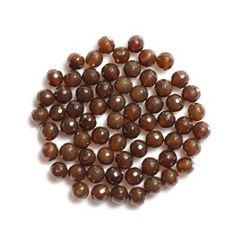 10pc - Stone Beads - Brown Agate Faceted Balls 6mm 4558550037176