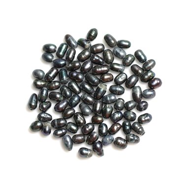 10pc - Perles de Culture noires Olives 3-5mm   4558550037237