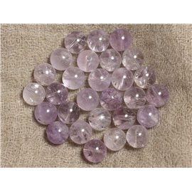 5Stk - Steinperlen - Klare Amethystkugeln 10mm 4558550037305