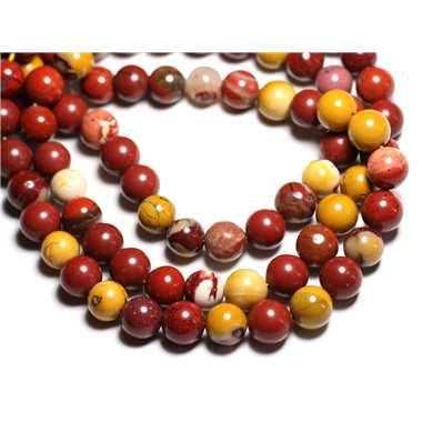 5pc - Perles de Pierre - Jaspe Mokaïte Boules 10mm - 4558550037442 