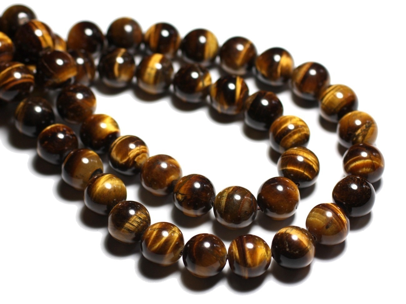 20pc - Perles de Pierre - Oeil de Tigre Boules 3-4mm - 4558550037459 