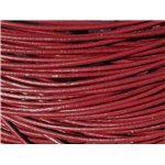 5m - Cordon Cuir Véritable Rouge foncé Bordeaux 2mm   4558550037534 