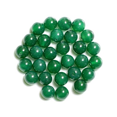 5pc - Perles de Pierre - Onyx Vert Boules 10mm   4558550037619