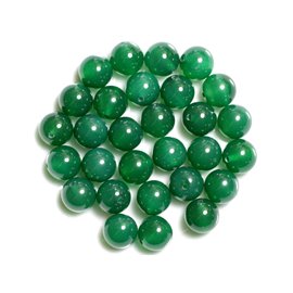 5pc - Perline di pietra - Sfere di onice verde 10mm 4558550037619