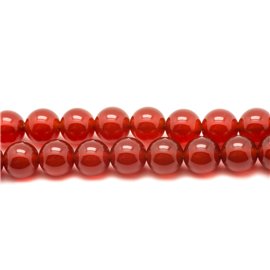 10Stk - Steinperlen - Karneolkugeln 8mm Rot Orange - 4558550037657