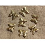 4pc - Breloques Papillons Dorés Plaquage Rhodium - 20x18 mm  4558550037862