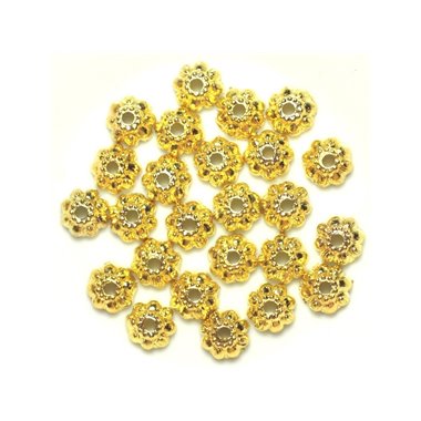 20pc - Perles Coupelles Métal Doré Fleur 9mm - 4558550037909