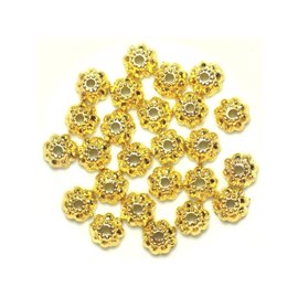 20pc - Apprets Coupelles Métal or doré Fleur 9mm - 4558550037909