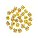 20pc - Perles Coupelles Métal Doré Fleurs 9mm - 4558550037961