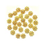 20pc - Perles Coupelles Métal Doré Fleurs 9mm - 4558550037961