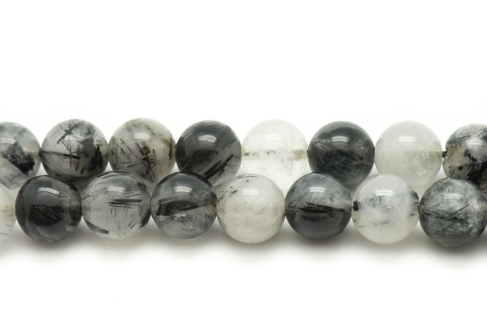 5pc - Perles de Pierre - Quartz Tourmaline Boules 8mm  4558550038005 