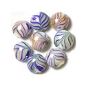4pc - Perles en Verre Palets 18mm Bleu Vert Rose Feuilles   4558550038043