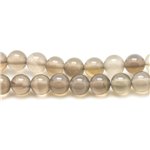 10pc - Perles de Pierre - Agate grise Boules 8mm   4558550038173