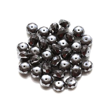 10pc - Perles de Pierre - Hématite Rondelles facettées 10x5mm   4558550038326