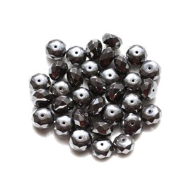 10pc - Stone Beads - Hematite Faceted Rondelles 10x5mm 4558550038326