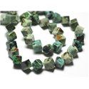 10pc - Perles de Pierre - Turquoise d'Afrique Cubes 8x6mm - 4558550038357 