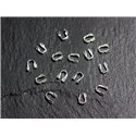 100pc - Embouts Cache Fils Protège Fils Métal Argenté 5x4x0.5mm - 4558550038395 