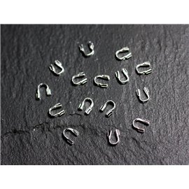 100pc - Silver Metal Wire Cover End caps 5x4x0.5mm - 4558550038395 