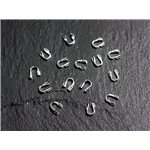 100pc - Embouts Cache Fils Protège Fils Métal Argenté 5x4x0.5mm - 4558550038395 