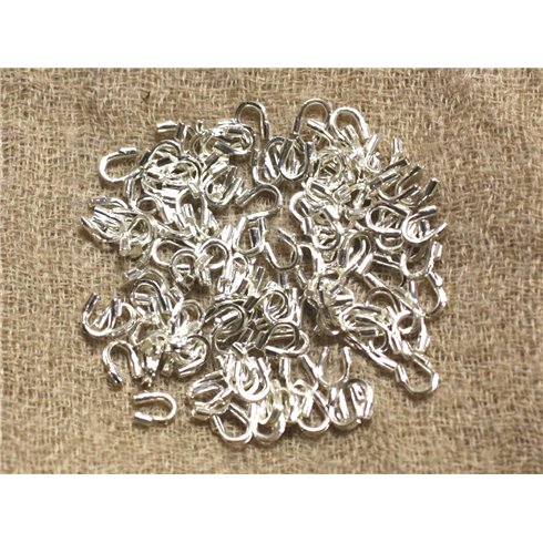100pc - Embouts Cache Fils Protège Fils Métal Argenté 5x4x0.5mm - 4558550038395