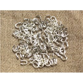 100pc - Embouts Cache Fils Protège Fils Métal Argenté 5x4x0.5mm - 4558550038395  100pc - Embouts Cache Fils Protège Fils Métal Argenté 5x4x0.5mm - 4558550038395