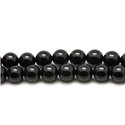 20pc - Perles de Pierre - Onyx Noir Boules 4mm   4558550038531