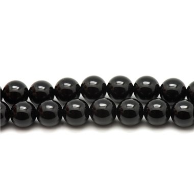 20pc - Perles de Pierre - Onyx Noir Boules 4mm   4558550038531