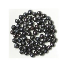 10pc - Perles Culture eau douce Boules Olives 6-8mm noir vert irisé - 4558550038579