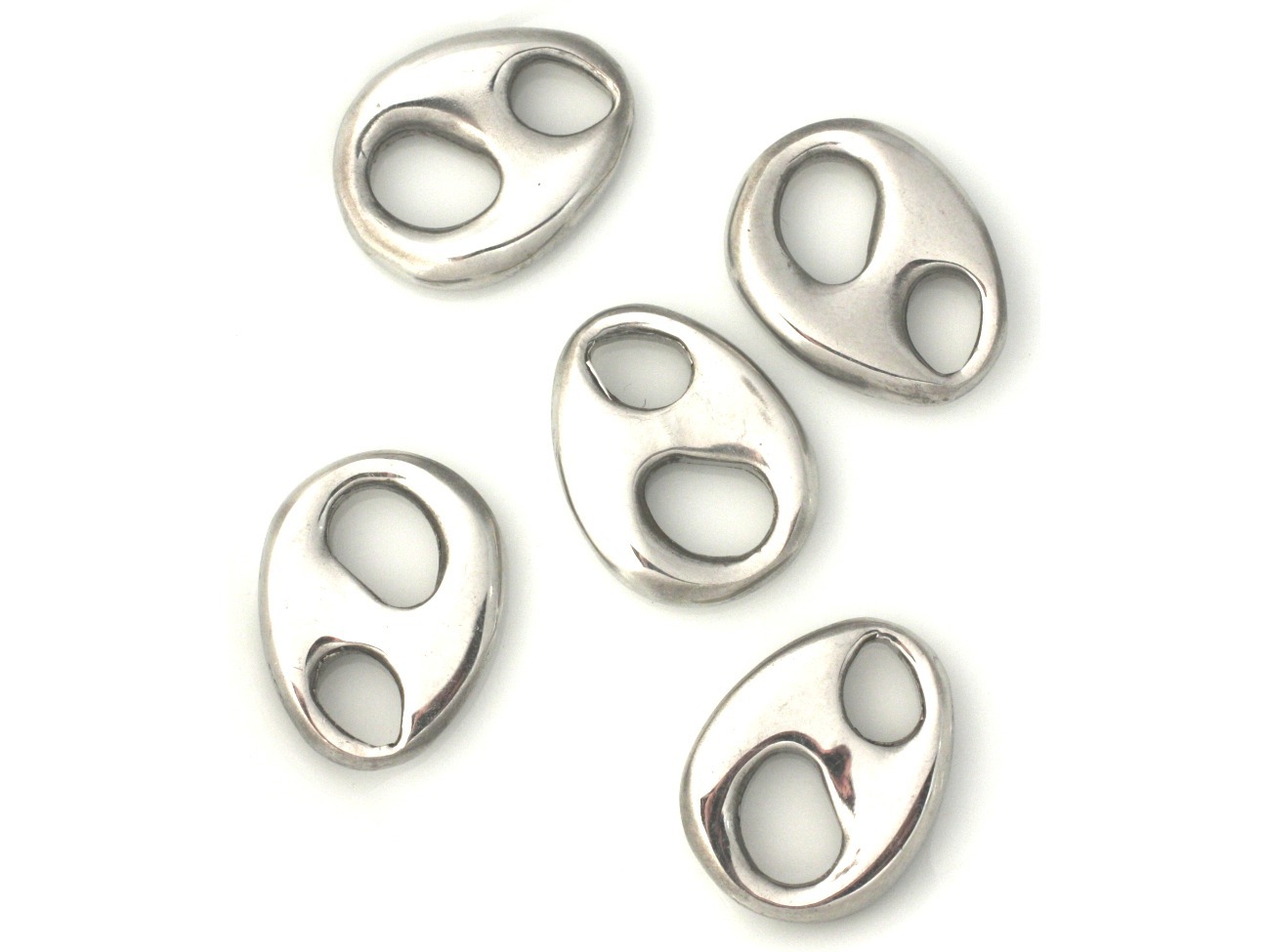1pc - Perle Connecteur en Métal Acier chirurgical inoxydable 20 x 15mm Argenté - 4558550038623 