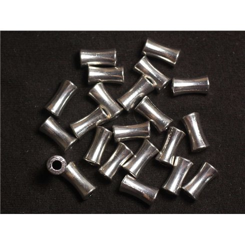 10pc - Perles en Métal Argenté Tubes 11x6mm - 4558550038661 