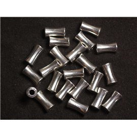 10st - Verzilverde metalen kralen buisjes 11x6mm - 4558550038661 