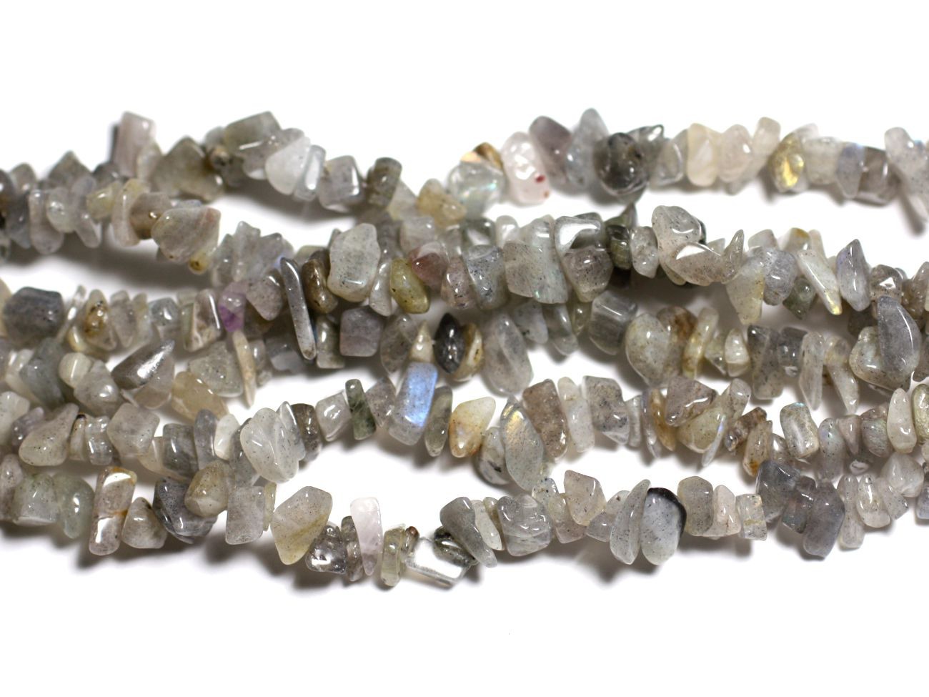 140pc environ - Perles de Pierre - Labradorite Rocailles Chips 5-10mm -  4558550038722 