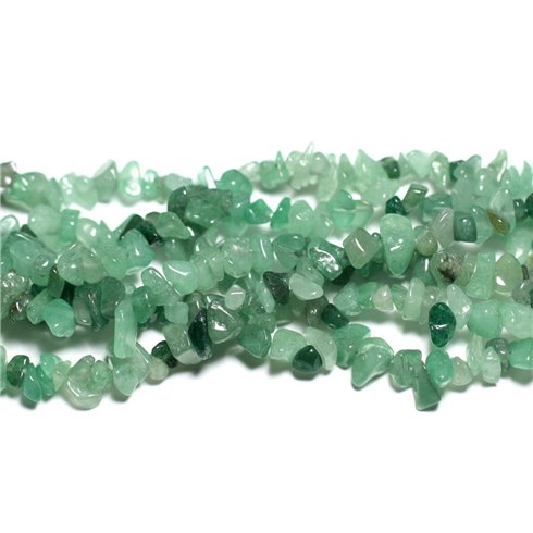 110pc environ - Perles Pierre - Aventurine Verte Rocailles Chips 4-10mm - 7427039736039