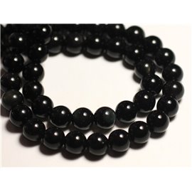 10pc - Stone Beads - Black Obsidian and Rainbow Balls 6mm 4558550038852 