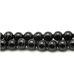 10pc - Perles de Pierre - Agate Noire Boules 6mm   4558550038951