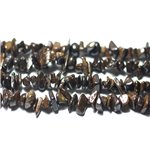 Fil 89cm 280pc env - Perles de Pierre - Bronzite Rocailles Chips 5-11mm 