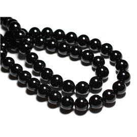 Thread 39cm 95pc approx - Stone Beads - Black Tourmaline Balls 4mm 