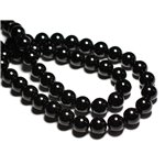 Fil 39cm 95pc env - Perles de Pierre - Tourmaline noire Boules 4mm 