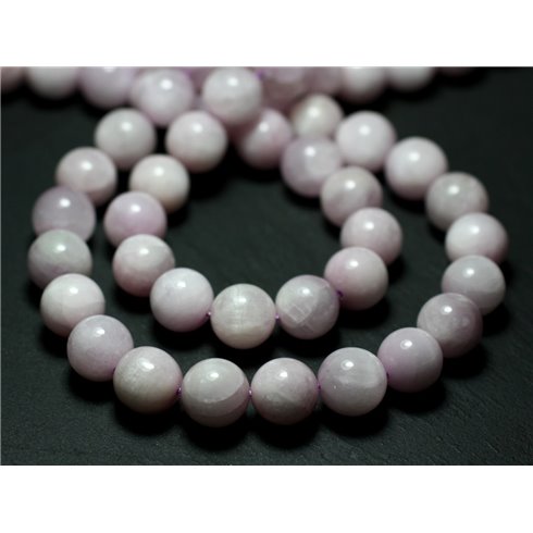 Fil 39cm 40pc env - Perles de Pierre - Kunzite Rose Boules 10mm 