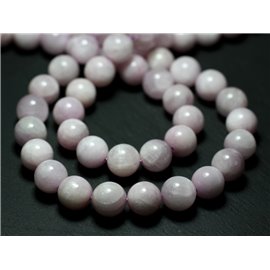 Filo 39 cm circa 40 pezzi - Perline di pietra - Sfere di rosa Kunzite 10 mm 