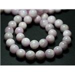 Fil 39cm 40pc env - Perles de Pierre - Kunzite Rose Boules 10mm 