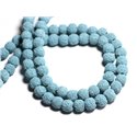Fil 39cm 50pc env - Perles de Pierre - Lave Boules 7-9mm Bleu Turquoise 