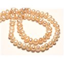 Fil 35cm 78pc env - Perles culture eau douce Boules 4-5mm Rose clair pastel irisé 