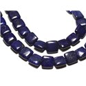 Fil 39cm 32pc env - Perles de Pierre - Lapis Lazuli Carrés 12mm 