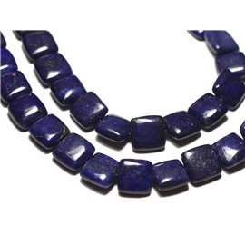 Rijg ongeveer 39cm 32st - Stenen kralen - Lapis Lazuli vierkanten 12 mm 