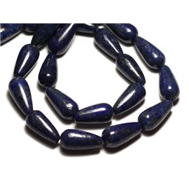 Rijg 39cm ongeveer 20st - Stenen kralen - Lapis Lazuli druppels 20x10mm 