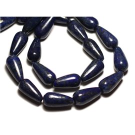 Thread 39cm approx 20pc - Stone Beads - Lapis Lazuli Drops 20x10mm 