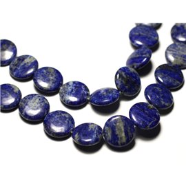 Filo 39 cm circa 25 pz - Perline di pietra - Palette di lapislazzuli 16 mm 