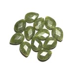 Fil 39cm 22pc env - Perles de Pierre - Jade Nephrite Canada Gouttes Facettés 18x13mm 